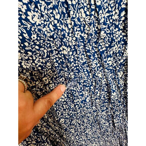 POLO RALPH LAUREN Blue Floral Print Slip Style Sleeveless A-Line Dress Size 4 - Picture 9 of 16